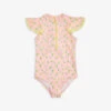 Lemon Blossom Stretch-recycled Polyester Surf Suit 3-14 Years
