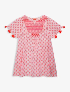 Graphic-print Tasselled Cotton Dress 3-14 Years