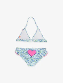 Floral-print Stretch Recycled-polyester Bikini Set 3-14 Years -Selfridges Store R04115487 BLUE ALT02