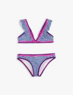 Striped Stretch Recycled-polyester Bikini Set 7-14 Years