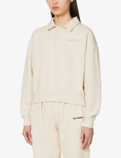 Logo-embroidered Cotton-jersey Polo Shirt -Selfridges Store R04115918 CREAMPARADISE ALT02