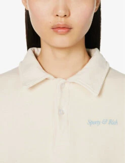 Logo-embroidered Cotton-jersey Polo Shirt -Selfridges Store R04115918 CREAMPARADISE ALT04