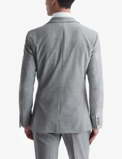 Reiss Arrow Peak-lapel Single-breasted Woven Blazer -Selfridges Store R04116679 SOFTGREY ALT03