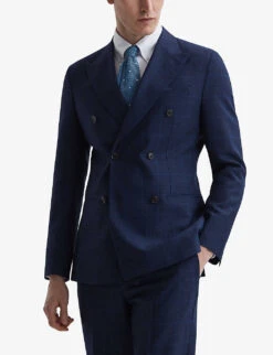 Reiss Royce Prince Of Wales-check Wool Blazer -Selfridges Store R04116681 NAVY ALT02