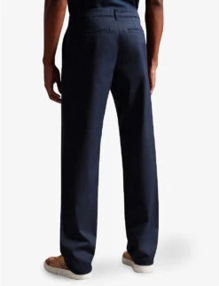 Ted Baker Pebal Straight-leg Mid-rise Stretch-cotton Trousers -Selfridges Store R04117777 NAVY ALT03