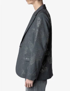 Zadig & Voltaire Venus Paisley-print Tailored Stretch-woven Blazer -Selfridges Store R04121835 GRISCHINE ALT04