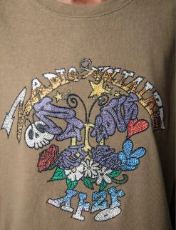 Zadig & Voltaire Suzy Crystal-embellished Cotton-jersey T-shirt -Selfridges Store R04121843 PICKLE ALT04