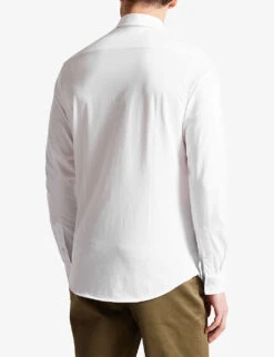 Ted Baker Marros Long-sleeved Cotton-jersey Shirt -Selfridges Store R04121879 WHITE ALT03