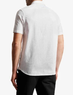 Ted Baker Knigfrd Regular-fit Short-sleeve Linen-blend Shirt -Selfridges Store R04121886 WHITE ALT03