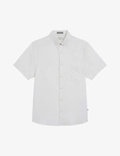 Ted Baker Knigfrd Regular-fit Short-sleeve Linen-blend Shirt