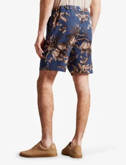 Ted Baker Floral-print Elasticated-waist Cotton Shorts -Selfridges Store R04122377 NAVY ALT03