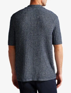 Ted Baker Proof Relaxed-fit Woven Polo Shirt -Selfridges Store R04122379 NAVY ALT03