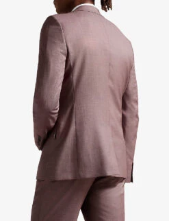 Ted Baker Slim-fit Single-breasted Wool Blazer -Selfridges Store R04122385 MIDPINK ALT03