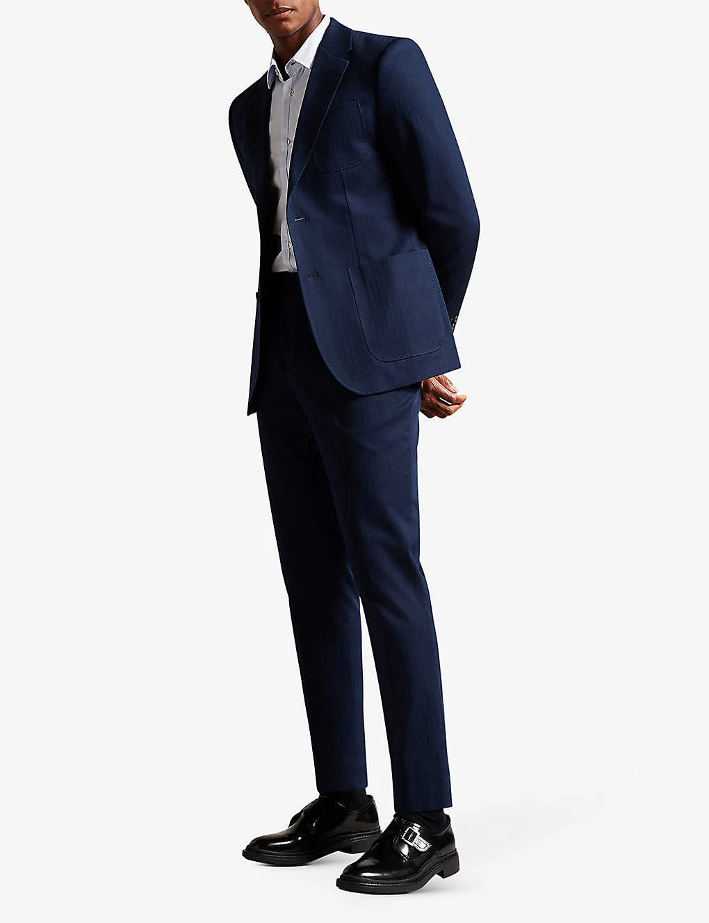 Ted Baker Shakerj Slim-fit Striped Cotton And Linen-blend Jacket 2 Ted Baker Shakerj Slim-fit Striped Cotton And Linen-blend Jacket - Image 2