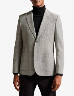 Ted Baker Luccaj Slim-fit Wool Jacket -Selfridges Store R04122389 GREY ALT02