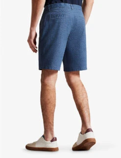 Ted Baker Abstract-print Mid-rise Cotton Shorts -Selfridges Store R04122397 NAVY ALT03