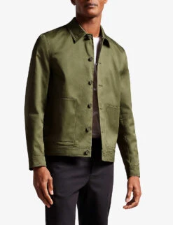 Ted Baker Lucianj Slim-fit Cotton Jacket -Selfridges Store R04122399 DKGREEN ALT02