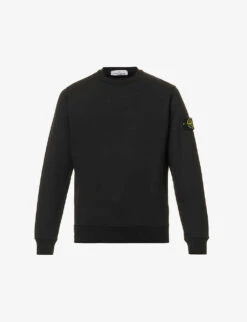 Stone Island Logo-badge Relaxed-fit Cotton-jersey Sweatshirt