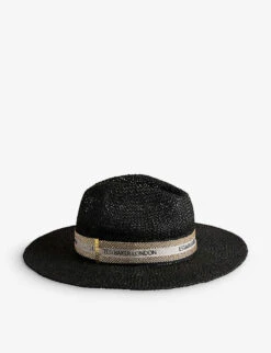 Ted Baker Clairie Stripe-band Straw Fedora -Selfridges Store R04125117 BLACK ALT02