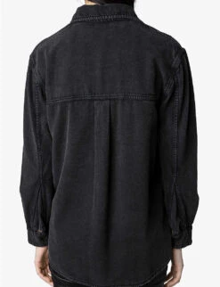 Zadig & Voltaire Teros Logo-embroidered Denim Shirt -Selfridges Store R04125247 GREYDENIM ALT03