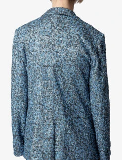 Zadig & Voltaire Vanille Tailored Oversized Sequin Blazer -Selfridges Store R04125250 DENIM ALT03
