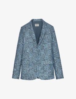 Zadig & Voltaire Vanille Tailored Oversized Sequin Blazer