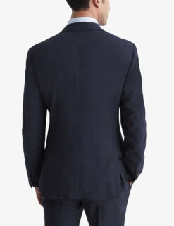 Reiss Dunn Checked Slim-fit Wool Blazer -Selfridges Store R04125333 NAVY ALT03