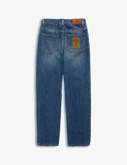 Gucci Straight-leg Logo-patch Jeans 6-12 Years -Selfridges Store R04125872 BLUEMIX ALT02