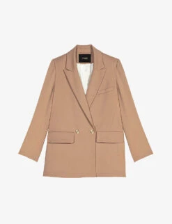 Maje Double-breasted Recycled Polyester And Wool-blend Blazer