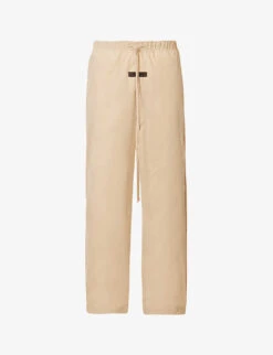 New Release 5 ESSENTIALS Brand-patch Straight-leg Relaxed-fit Cotton-blend Trousers