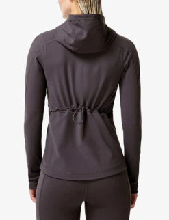 Sweaty Betty Super Soft Zip-through Stretch-woven Hoody -Selfridges Store R04127204 URBANGREY ALT03