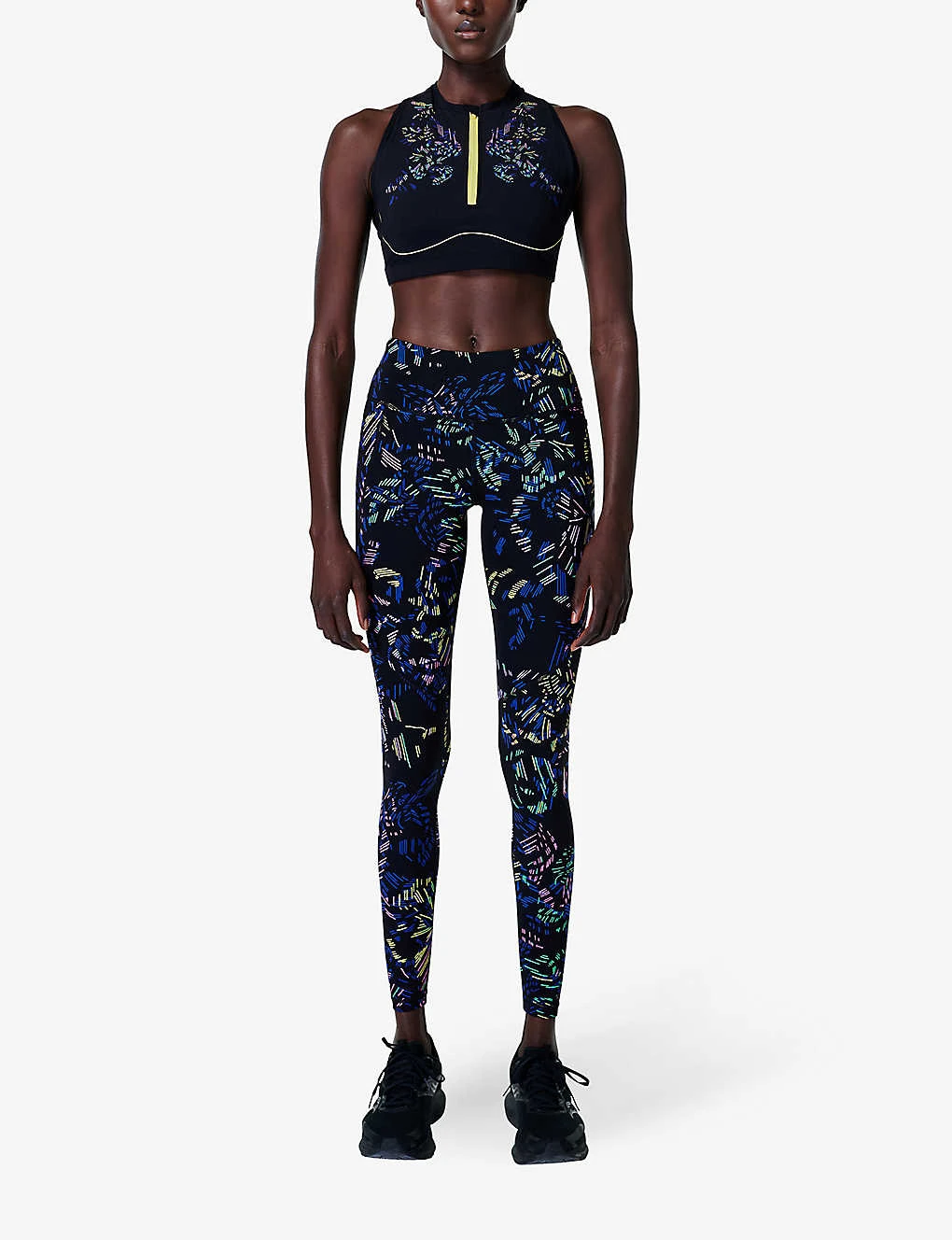 Sweaty Betty Power Contour Zip Abstract-print Stretch-woven Sports Bra 2 Sweaty Betty Power Contour Zip Abstract-print Stretch-woven Sports Bra - Image 2