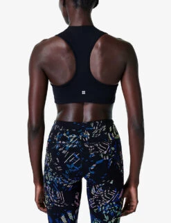 Sweaty Betty Power Contour Zip Abstract-print Stretch-woven Sports Bra 8 Sweaty Betty Power Contour Zip Abstract-print Stretch-woven Sports Bra -Selfridges Store R04127294 BLACKFLORALPRINT ALT03