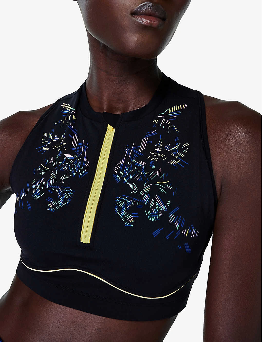 Sweaty Betty Power Contour Zip Abstract-print Stretch-woven Sports Bra 5 Sweaty Betty Power Contour Zip Abstract-print Stretch-woven Sports Bra - Image 5