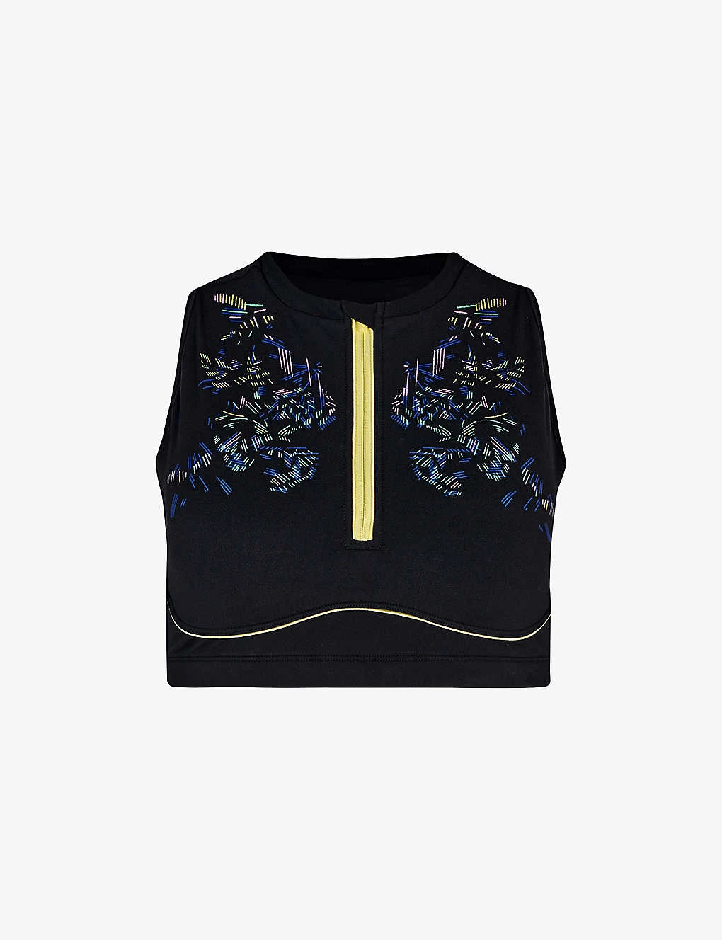 Sweaty Betty Power Contour Zip Abstract-print Stretch-woven Sports Bra 1 Sweaty Betty Power Contour Zip Abstract-print Stretch-woven Sports Bra