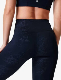 Sweaty Betty All Day Croc-embossed Stretch-woven Leggings -Selfridges Store R04127347 BLUTEXCROCPRNT ALT04