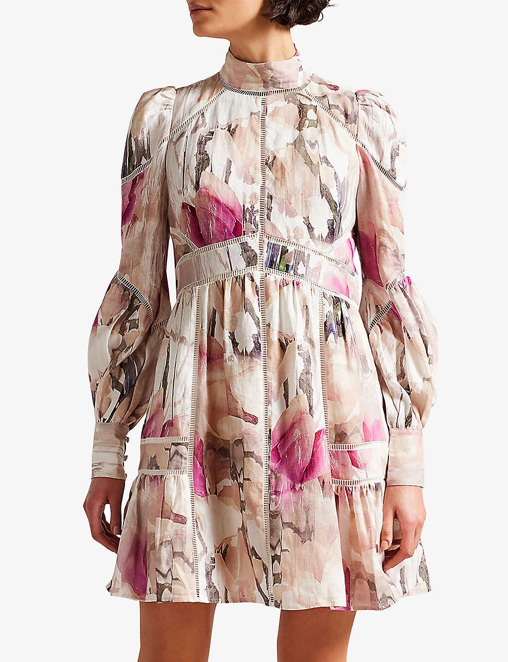 Ted Baker Fleurz Floral-patterned Linen Mini Dress 3 Ted Baker Fleurz Floral-patterned Linen Mini Dress - Image 3