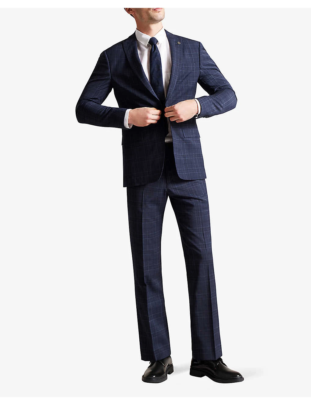 Ted Baker Chesijs Check-pattern Single-breasted Wool Jacket 2 Ted Baker Chesijs Check-pattern Single-breasted Wool Jacket - Image 2