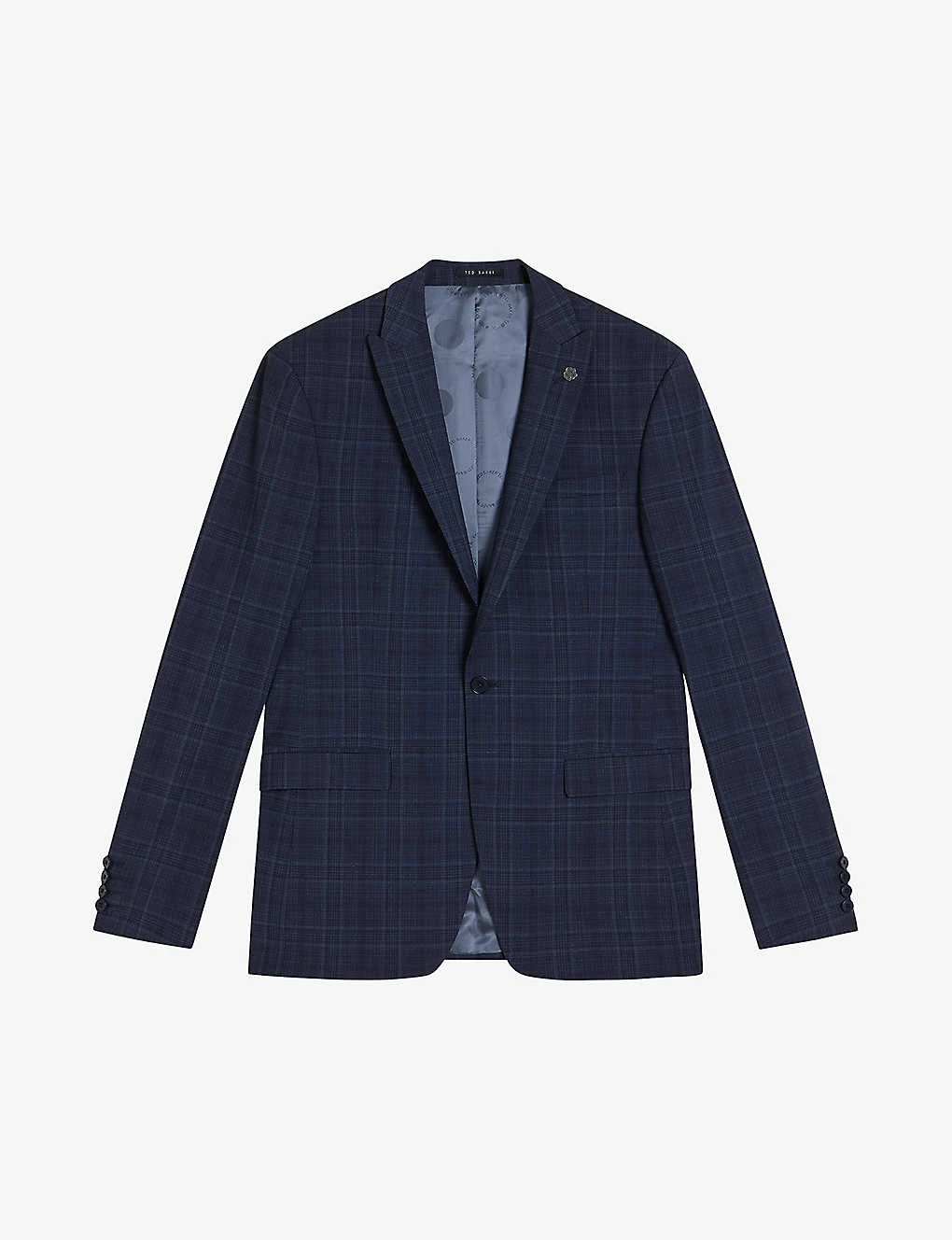 Ted Baker Chesijs Check-pattern Single-breasted Wool Jacket 1 Ted Baker Chesijs Check-pattern Single-breasted Wool Jacket