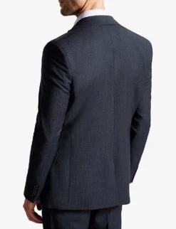 Ted Baker Forbyjs Puppytooth-texture Stretch Wool-blend Blazer -Selfridges Store R04129706 NAVY ALT03