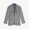 Ted Baker Elgoljs Regular-fit Checked Stretch-wool Jacket