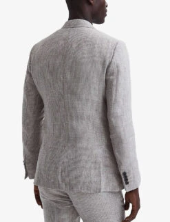Reiss Angel Slim-fit Double-breasted Linen Blazer -Selfridges Store R04130431 OATMEALMELANGE ALT03