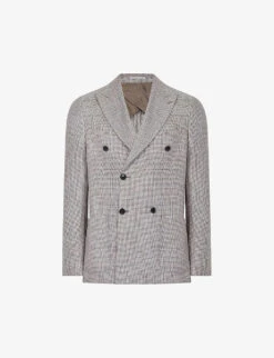 Reiss Angel Slim-fit Double-breasted Linen Blazer
