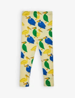 Mini Rodini Pelican-print Elasticated-waist Stretch-cotton Leggings 18 Months-11 Years -Selfridges Store R04131144 YELLOW ALT02