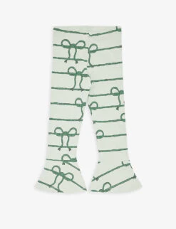 Mini Rodini Rope-print Flared-leg Stretch-cotton Leggings 18 Months-11 Years -Selfridges Store R04131146 GREEN ALT02