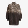 AllSaints Lily Leopard-print Oversized-fit Cotton Overshirt