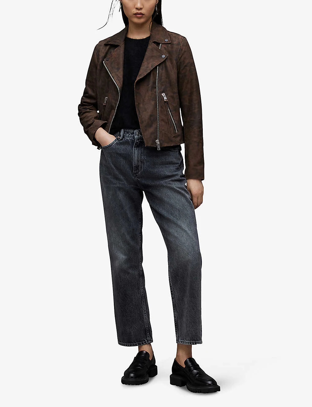 AllSaints Dalby Leopard-print Leather Biker Jacket 2 AllSaints Dalby Leopard-print Leather Biker Jacket - Image 2