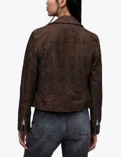 AllSaints Dalby Leopard-print Leather Biker Jacket 9 AllSaints Dalby Leopard-print Leather Biker Jacket -Selfridges Store R04131347 BROWN ALT03