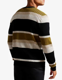Ted Baker Array Striped Ribbed Cotton-blend Jumper -Selfridges Store R04131829 NATURAL ALT03