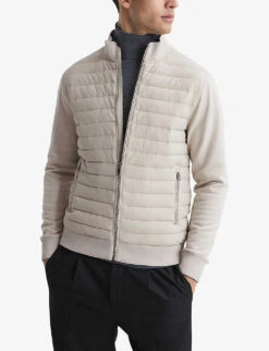 Reiss Flintoff Quilted Cotton-blend Jacket -Selfridges Store R04132628 STONE ALT02